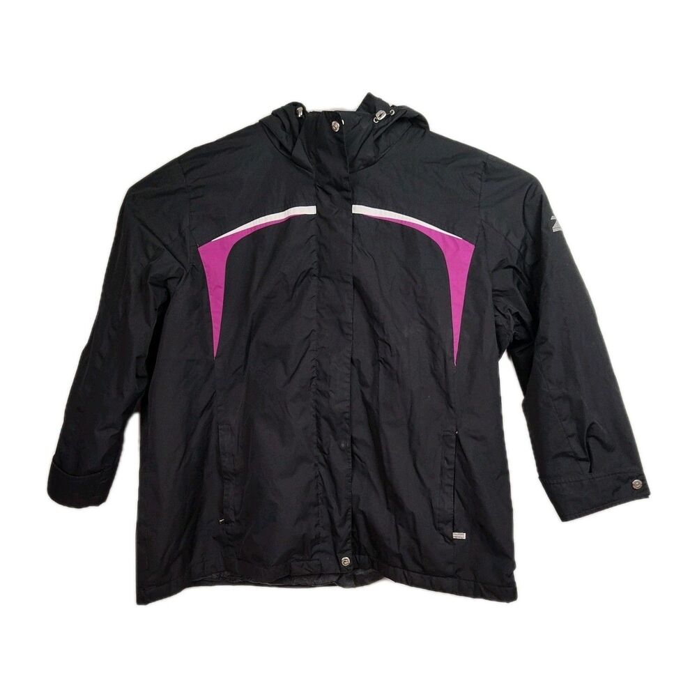 ZeroXposur Winter Coat Women's 2X Black w/ Purple Accents Hooded Full-Zip Filled